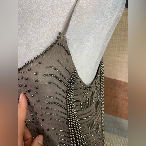 NWT Rebecca Taylor 20s 100%  Silk Beaded Slip Mini A Line Dress size 8 Flapper - Picture 6 of 9